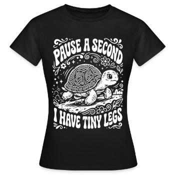 Petites jambes s’arrêtent Drôle de proverbe - T-shirt Femme - noir - Devant - AI Model Female 172 dark (172cm)
