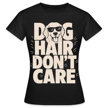 Chien drôle qui s’en fiche de poils de chien - T-shirt Femme - noir - Devant - AI Model Female 172 dark (172cm)
