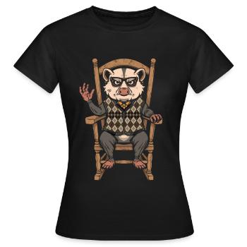 Possum Gentleman à Argyle - T-shirt Femme - noir - Devant - AI Model Female 172 dark (172cm)