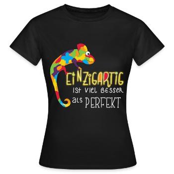 einzigartiges Chamäleon - Frauen T-Shirt - Schwarz - Vorne - AI Model Female 172 dark (172cm)