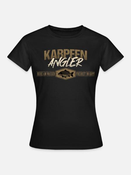 Karpfen Angler - Frauen T-Shirt - Schwarz