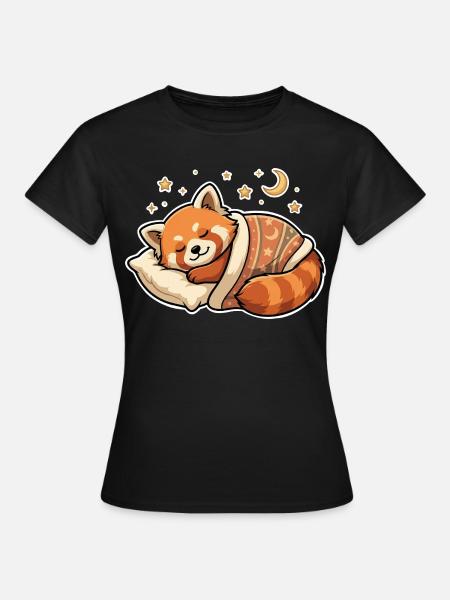 Panda Schlafen - Frauen T-Shirt - Schwarz