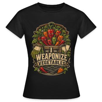 Cultivateur de piments cultivant des piments Je transforme les légumes en arme - T-shirt Femme - noir - Devant - AI Model Female 172 dark (172cm)