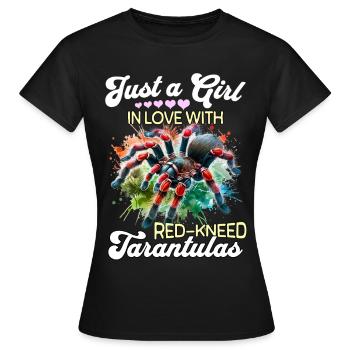 Fille Tarentule aux Genou Rouges - T-shirt Femme - noir - Devant - AI Model Female 172 dark (172cm)