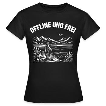 Offline und Frei - Frauen T-Shirt - Schwarz - Vorne - AI Model Female 172 dark (172cm)