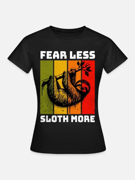 Sloth Faultier - Frauen T-Shirt - Schwarz