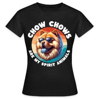 Expressions amusantes du chowchow - T-shirt Femme - noir - Devant - AI Model Female 172 dark (172cm)