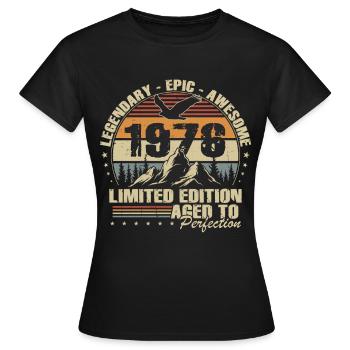 50th Birthday Gift 1976 Vintage Retro - Women's T-Shirt - black - Front - AI Model Female 172 dark (172cm)