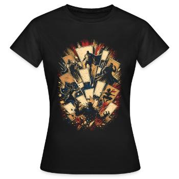 Comic Sammler - Frauen T-Shirt - Schwarz - Vorne - AI Model Female 172 dark (172cm)