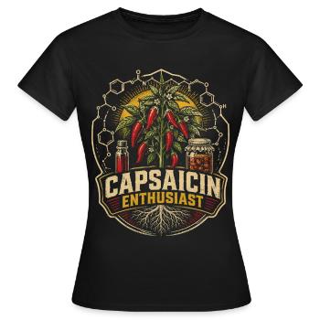 Chili Grower Growing Chilies Capsaicin Enthusiast - Women's T-Shirt - black - Front - AI Model Female 172 dark (172cm)