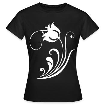 Strange White Flower - Women's T-Shirt - black - Front - AI Model Female 172 dark (172cm)