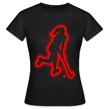 Hockey Floorball Women Kids Girls Field Hockey - Women's T-Shirt - black - Front - AI Model Female 172 dark (172cm)