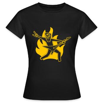 Guitariste en feu - T-shirt Femme - noir - Devant - AI Model Female 172 dark (172cm)