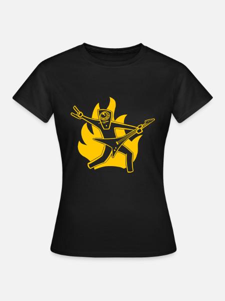Guitariste en feu - T-shirt Femme - noir