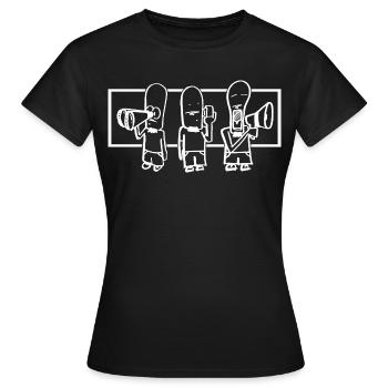 Doodle Voices with Megaphone - Women's T-Shirt - black - Front - AI Model Female 172 dark (172cm)