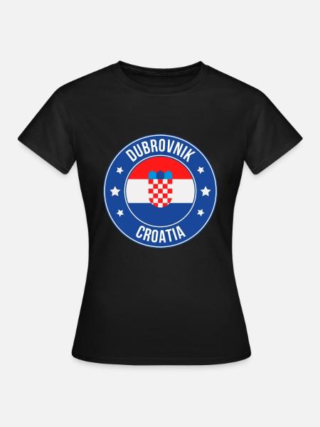 Dubrovnik-Wappen-Rundabzeichen - Frauen T-Shirt - Schwarz