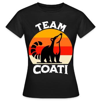 Team Coati - T-shirt Femme - noir - Devant - AI Model Female 172 dark (172cm)