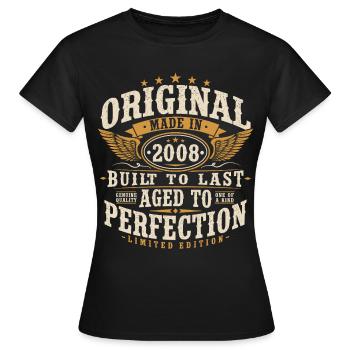 Original 2008 Vintage Vintage Birthday Gift - Women's T-Shirt - black - Front - AI Model Female 172 dark (172cm)