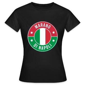Marano di Napoli Round Emblem - Women's T-Shirt - black - Front - AI Model Female 172 dark (172cm)