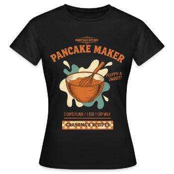 Breakfast Pancake Maker Fluffy Sweet Grandma - Women's T-Shirt - black - Front - AI Model Female 172 dark (172cm)
