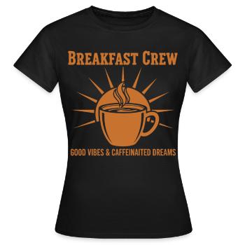 Rêves Caféinés de l’équipe du Petit-Déjeuner - T-shirt Femme - noir - Devant - AI Model Female 172 dark (172cm)