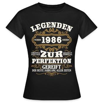 Legenden 1986 Vintage Geschenk zum 40. Geburtstag - Frauen T-Shirt - Schwarz - Vorne - AI Model Female 172 dark (172cm)