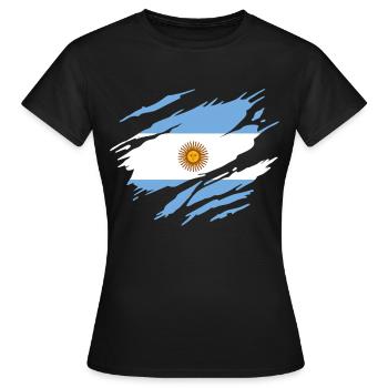 Argentine Drapeau Argentin Argentine - T-shirt Femme - noir - Devant - AI Model Female 172 dark (172cm)