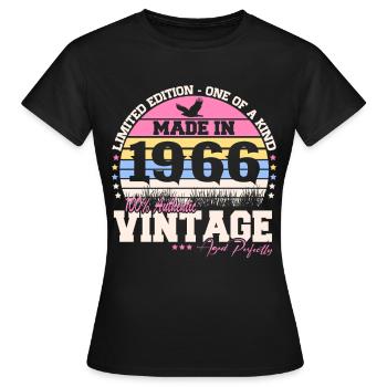 Cadeau vintage rétro vintage 1966 pour le 60e anniversaire - T-shirt Femme - noir - Devant - AI Model Female 172 dark (172cm)