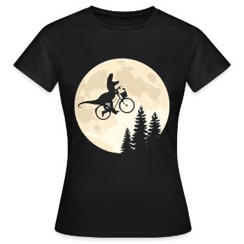 Dino Bicycle Moon Vintage - Women's T-Shirt - black - Front - AI Model Female 172 dark (172cm)