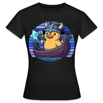 Motifs drôles de canards Citons amoureux de canards - T-shirt Femme - noir - Devant - AI Model Female 172 dark (172cm)