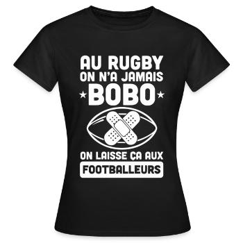 Rugby Cadeau humour personnalisé - T-shirt Femme - noir - Devant - AI Model Female 172 dark (172cm)