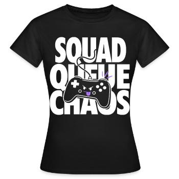 Squad Queue Chaos Gaming Controller - Women's T-Shirt - black - Front - AI Model Female 172 dark (172cm)