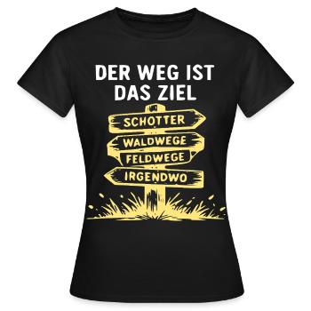 Der Weg ist das Ziel Naturpfad Wegweiser - Frauen T-Shirt - Schwarz - Vorne - AI Model Female 172 dark (172cm)