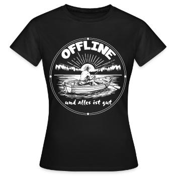 Angeln Natur - Frauen T-Shirt - Schwarz - Vorne - AI Model Female 172 dark (172cm)