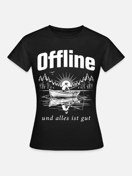 Angeln Natur - Frauen T-Shirt - Schwarz