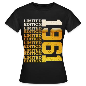LIMITED EDITION 1961 BIER 65. GEBURTSTAG - Frauen T-Shirt - Schwarz - Vorne - AI Model Female 172 dark (172cm)