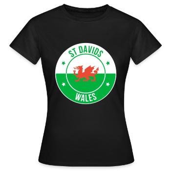 Emblème du Dragon gallois de St Davids - T-shirt Femme - noir - Devant - AI Model Female 172 dark (172cm)