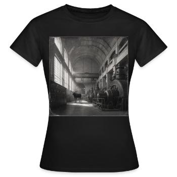 Lost Place Moose Black & White Art Animal Crime - Women's T-Shirt - black - Front - AI Model Female 172 dark (172cm)