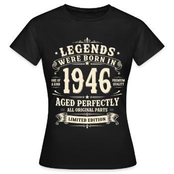 80th Birthday Gift 1946 Man Vintage Retro - Women's T-Shirt - black - Front - AI Model Female 172 dark (172cm)