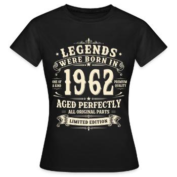 Cadeau pour son 64e anniversaire Homme Rétro vintage 1962 - T-shirt Femme - noir - Devant - AI Model Female 172 dark (172cm)