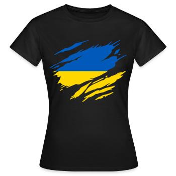 Ukraine Drapeau Ukrainien Ukrainienne - T-shirt Femme - noir - Devant - AI Model Female 172 dark (172cm)