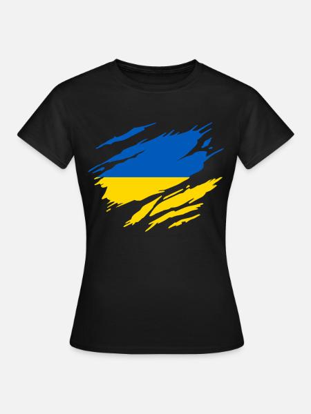 Ukrainesche ukrainische Flagge - Frauen T-Shirt - Schwarz