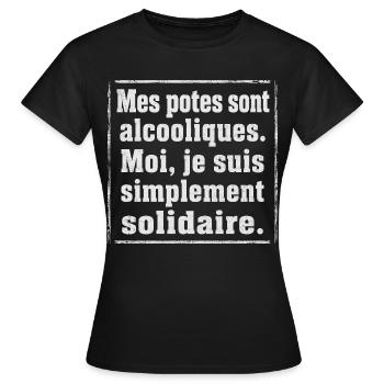 Alcool Cadeau humour personnalisé - T-shirt Femme - noir - Devant - AI Model Female 172 dark (172cm)