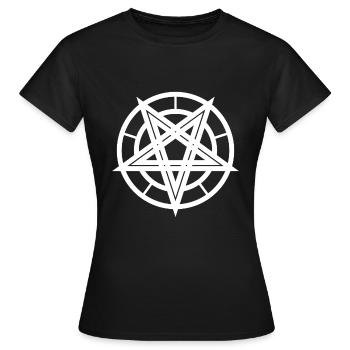 Pentagramme inversé - T-shirt Femme - noir - Devant - AI Model Female 172 dark (172cm)