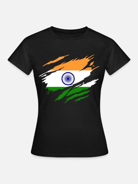 India Indian Flag Indian - Women's T-Shirt - black