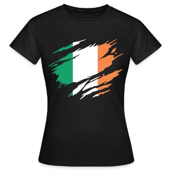 Ireland Irish Flag - Women's T-Shirt - black - Front - AI Model Female 172 dark (172cm)