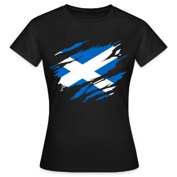 Scotland Scottish Flag - Women's T-Shirt - black - Front - AI Model Female 172 dark (172cm)