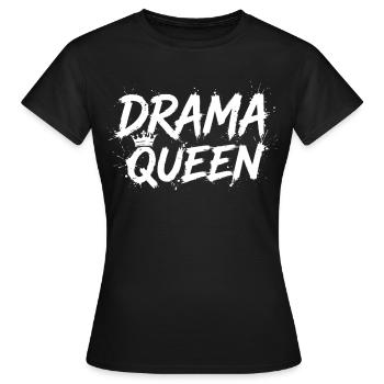 Drama Queen with Crown White - Women's T-Shirt - black - Front - AI Model Female 172 dark (172cm)