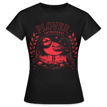 Illustrations d’oiseaux pluviers passionnés de pluvier - T-shirt Femme - noir - Devant - AI Model Female 172 dark (172cm)