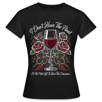 Wine Glass Rosy Bloom Elegance - Women's T-Shirt - black - Front - AI Model Female 172 dark (172cm)